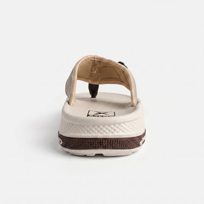 Back angle view of mens casual slipper heel support