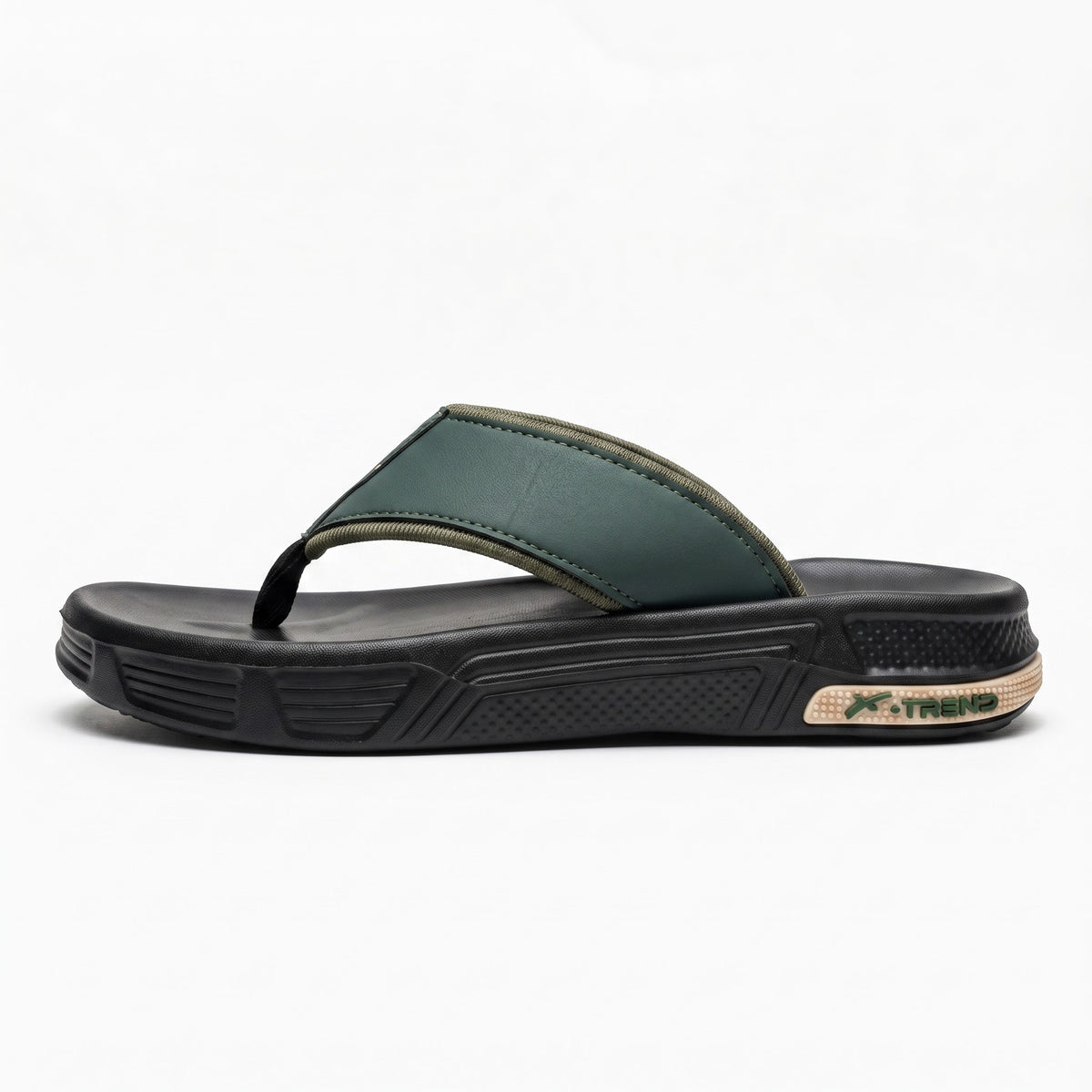 Mens premium comfortable flip flops side profile with cushioned sole