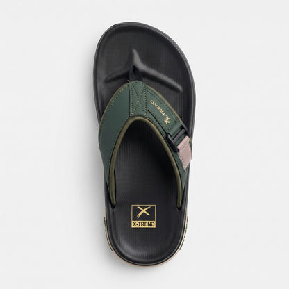 Mens premium comfortable flip flops topview profile with cushioned sole
