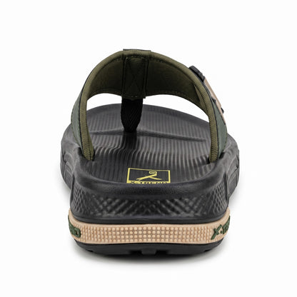 Mens premium comfortable flip flops rearview profile with cushioned sole