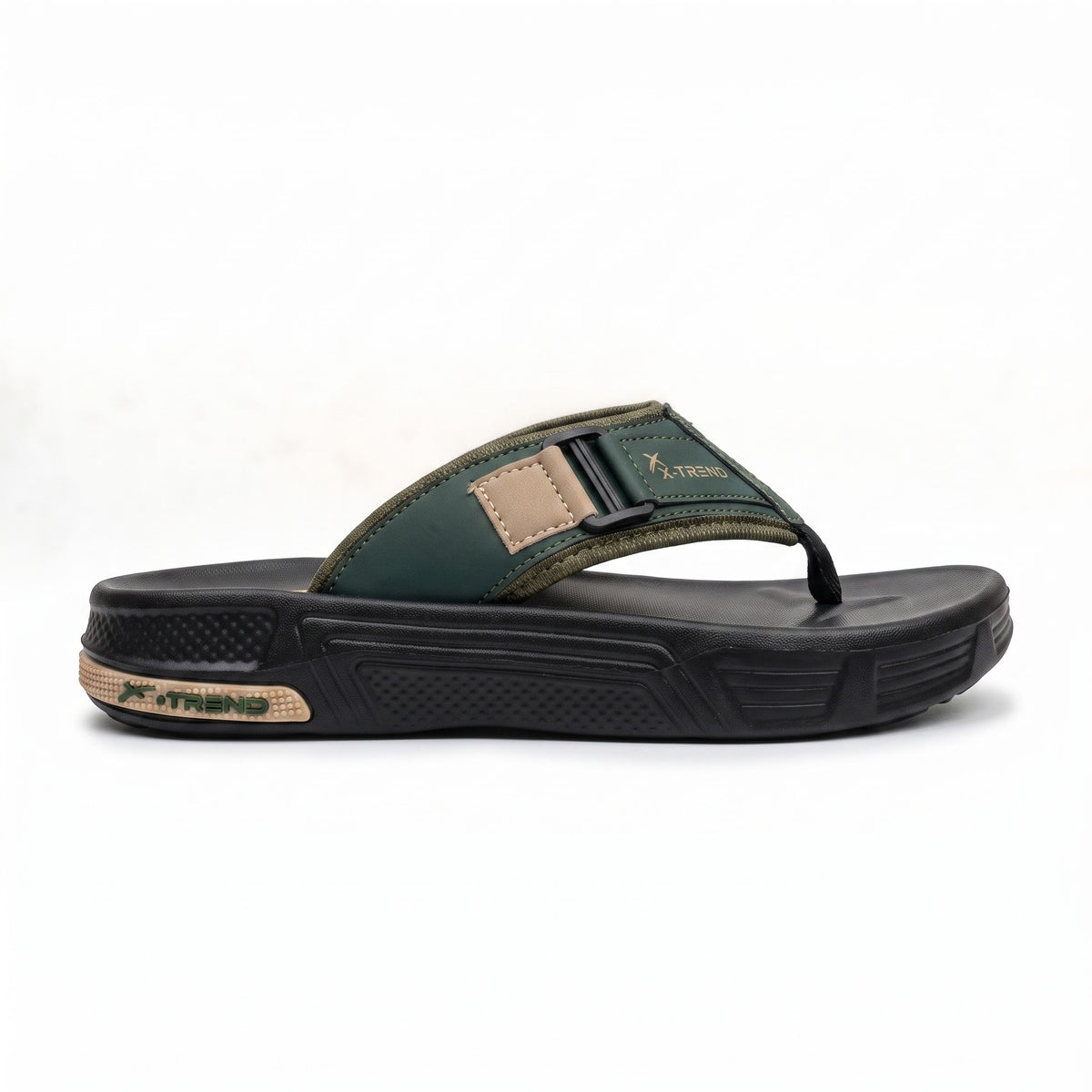 Mens premium comfortable flip flops side profile with cushioned sole