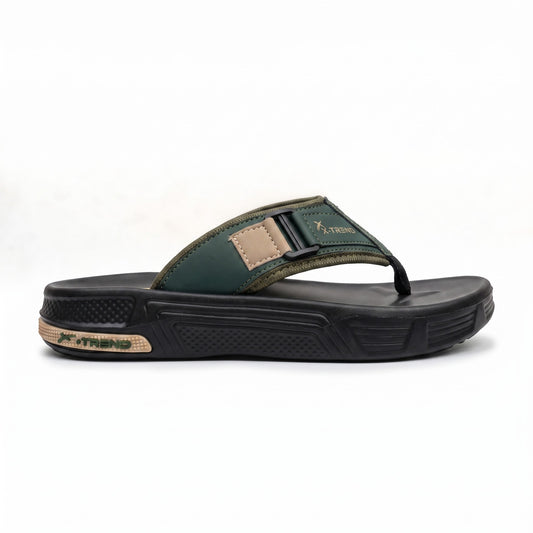 Mens premium comfortable flip flops side profile with cushioned sole